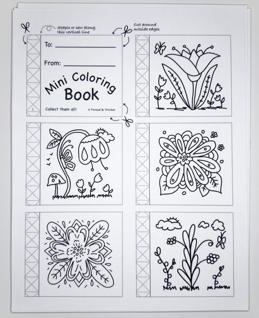 Mini Coloring Book - Nature & Flowers