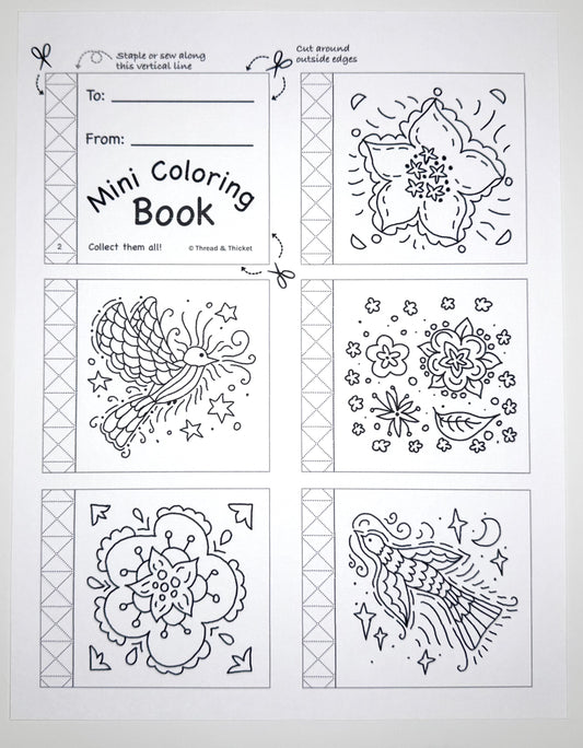 Mini Coloring Book - Birds & Flowers