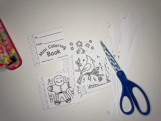 Mini Coloring Book - Holiday Book 1 (Tree/Stocking)