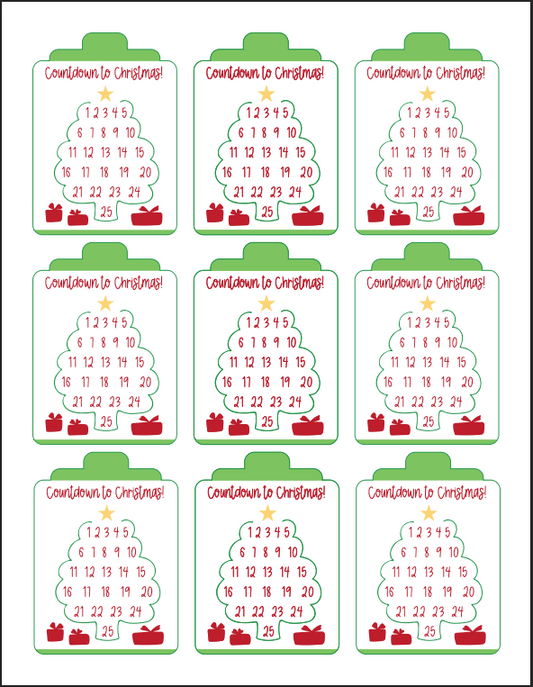 Countdown to Xmas Gift Tags