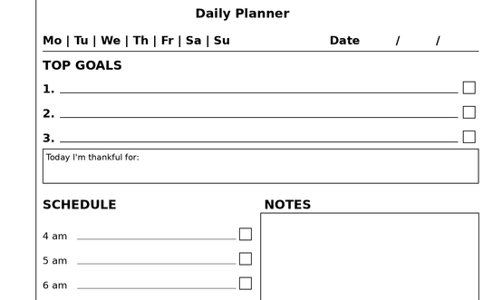 Nomad Daily Planner - Left Toolbar, Monday Start